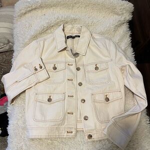 J. Crew Cream Jean Jacket Classic Fitted Style